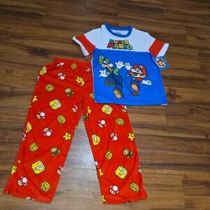 Nintendo Super Mario Kids Pajama Set - Blue, Red, Yellow Nwt Sz 10 12